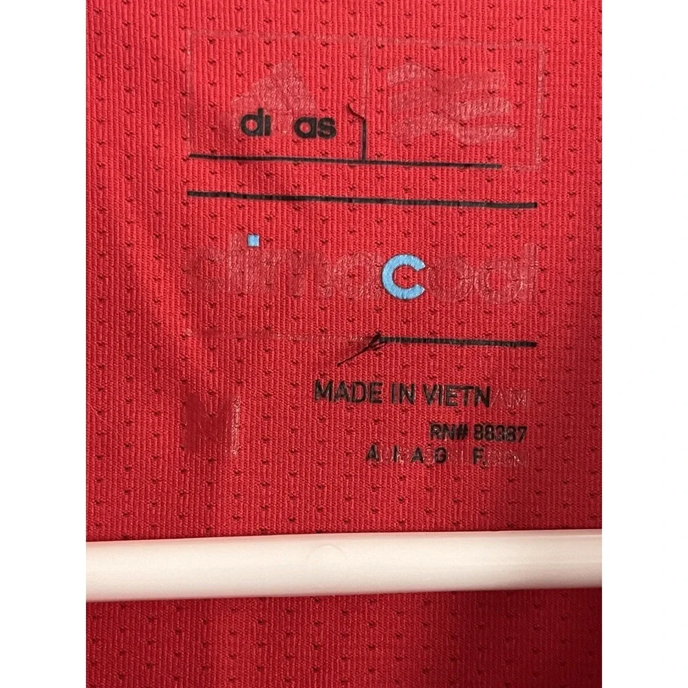 Adidas Men's Medium Aeroready Climacool‎ Red Short Sleeve Polo Shirt